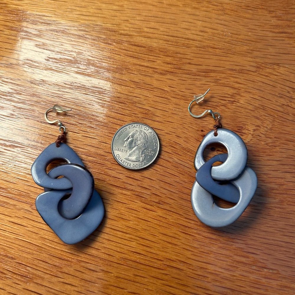 Blue and Gray Interlocking Earrings